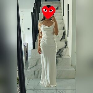 satin white summer dress